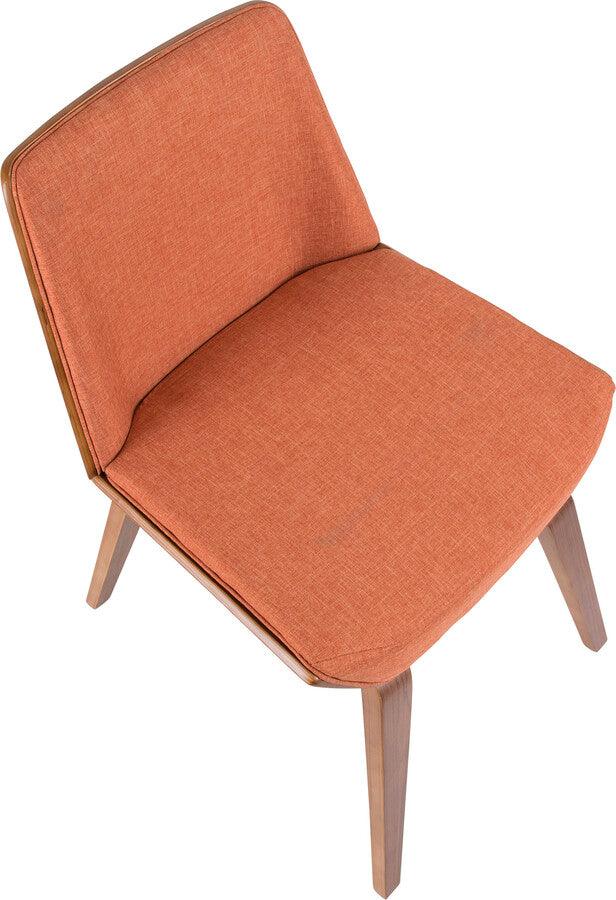 Lumisource Accent Chairs - Corazza Mid-century Modern Dining/Accent Chair in Walnut and Orange