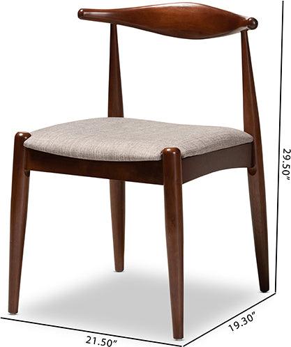 Wholesale Interiors Dining Chairs - Amato Light Gray Fabric Walnut Finished Wood Dining Chair Set of 2