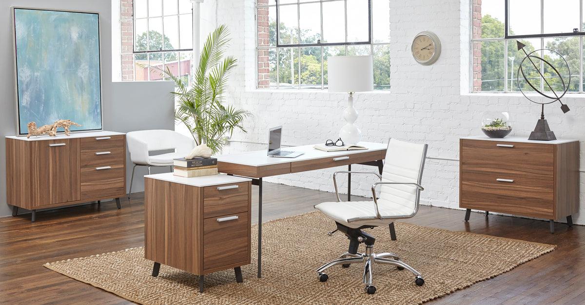 Euro Style Task Chairs - Dirk Low Back Office Chair White