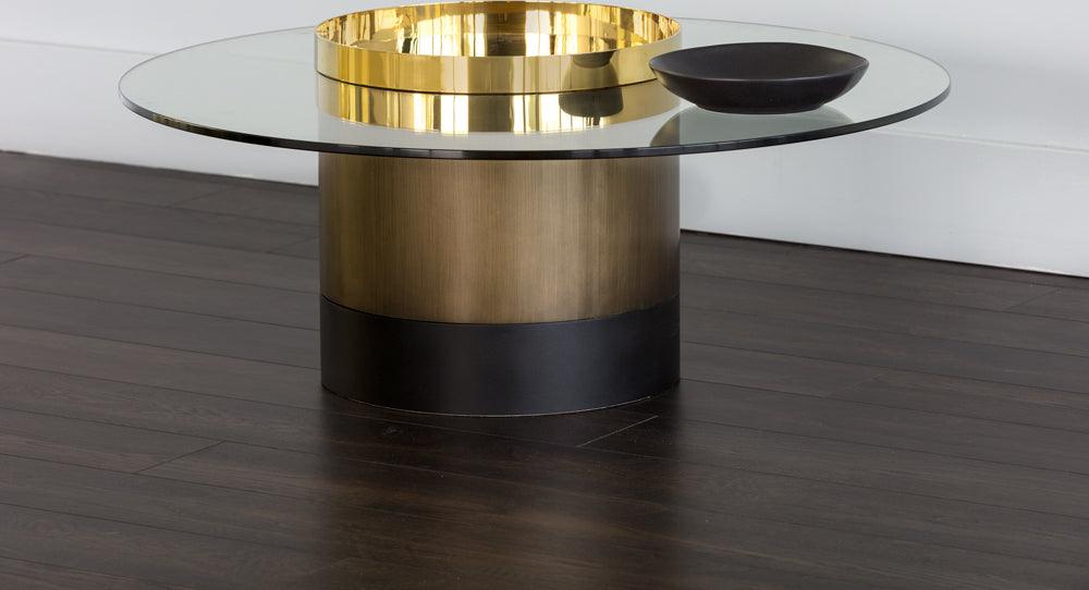 SUNPAN Coffee Tables - Haru Coffee Table Gold Glass
