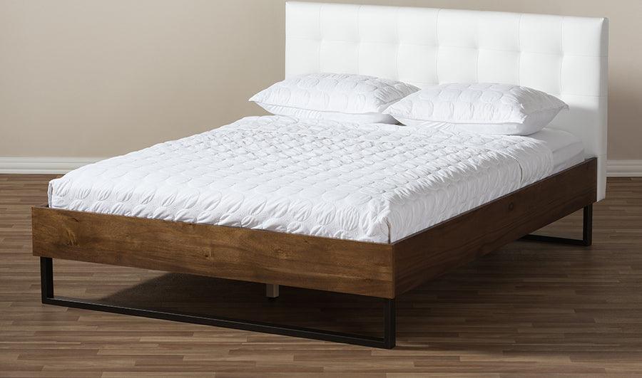 Wholesale Interiors Beds - Mitchell King Bed White/Walnut Brown