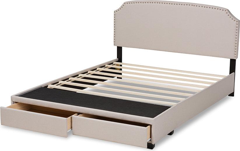 Wholesale Interiors Beds - Larese King Storage Bed Beige & Black
