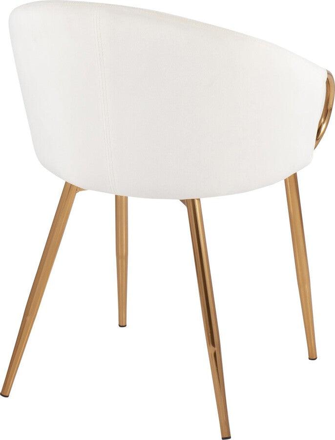 Lumisource Accent Chairs - Claire Contemporary/Glam Chair In Gold Metal & Cream Velvet