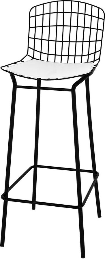 Manhattan Comfort Barstools - Madeline 41.73" Barstool, Set of 3 with Seat Cushion in Black and White