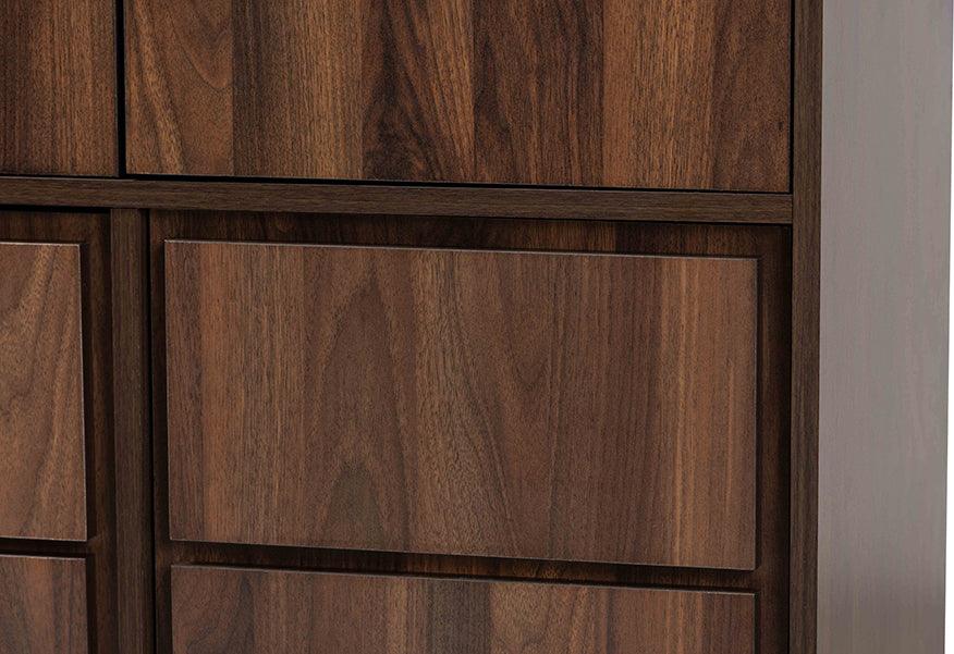 Wholesale Interiors Buffets & Cabinets - Neil Walnut Brown Finished Wood and Black Finished Metal Multipurpose Storage Cabinet