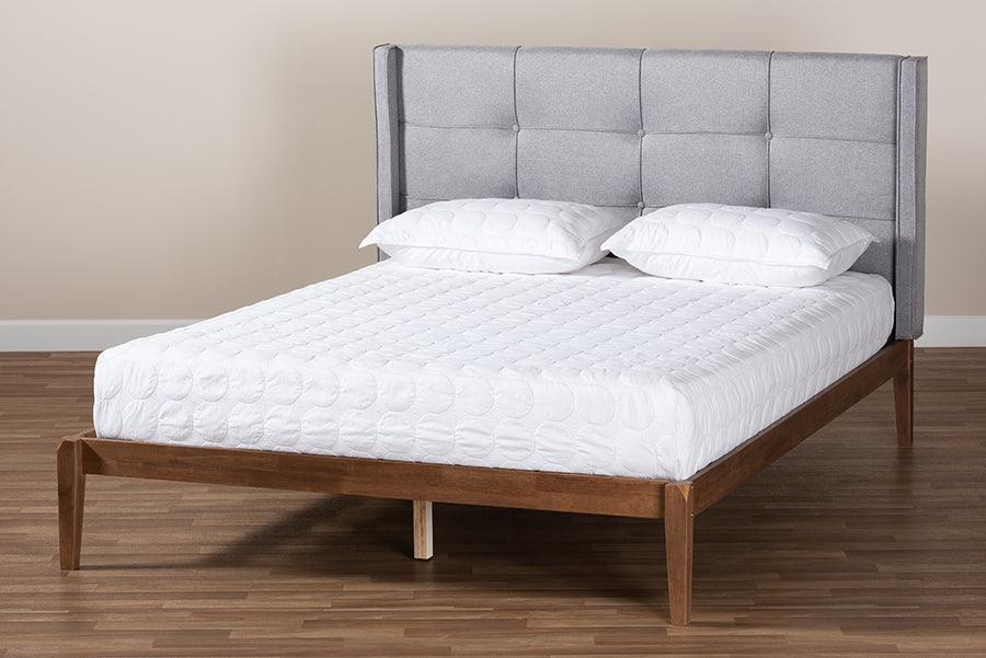 Wholesale Interiors Beds - Edmond King Bed Gray & Ash walnut