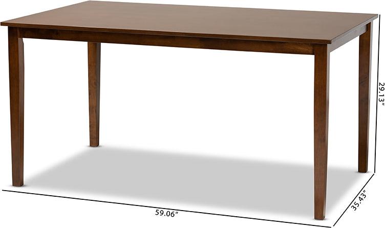 Wholesale Interiors Dining Tables - Eveline Modern and Contemporary Walnut Brown Finished Rectangular Wood Dining Table