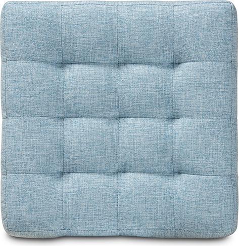 Wholesale Interiors Ottomans & Stools - Elladio Modern And Contemporary Light Blue Fabric Upholstered Tufted Cube Ottoman Set Of 2