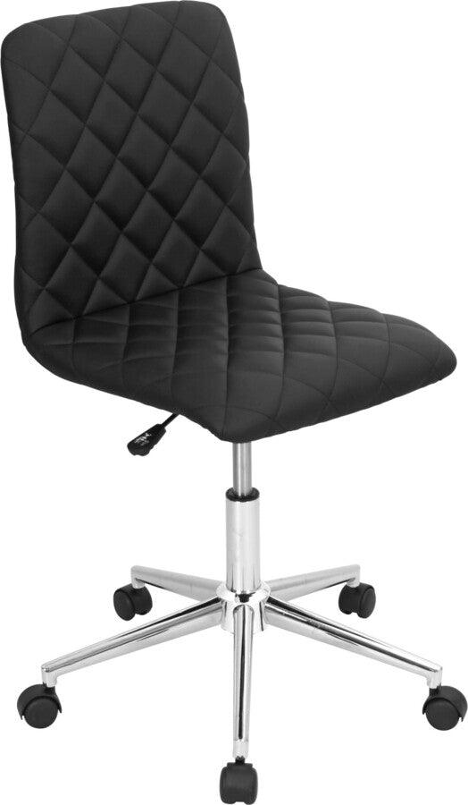 Lumisource Task Chairs - Caviar Contemporary Adjustable Office Chair in Black Faux Leather
