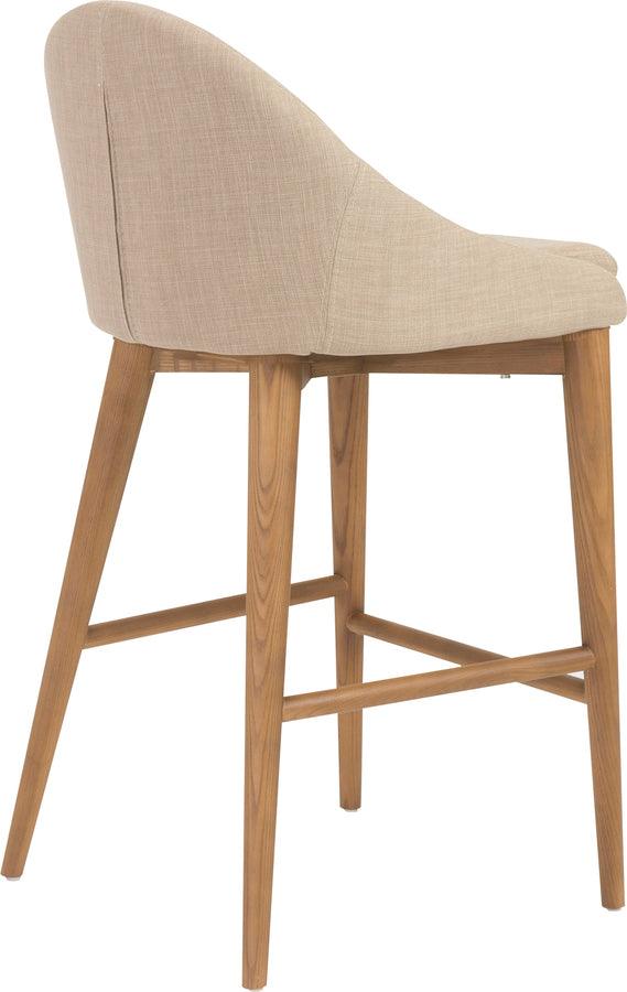 Euro Style Barstools - Baruch Counter Stool in Tan with Walnut Legs