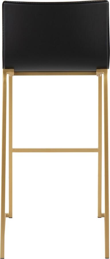 Lumisource Barstools - Mara Barstool In Gold Steel & Black Faux Leather (Set of 2)