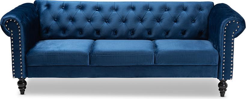 Wholesale Interiors Sofas & Couches - Emma Velvet Sofa Navy Blue