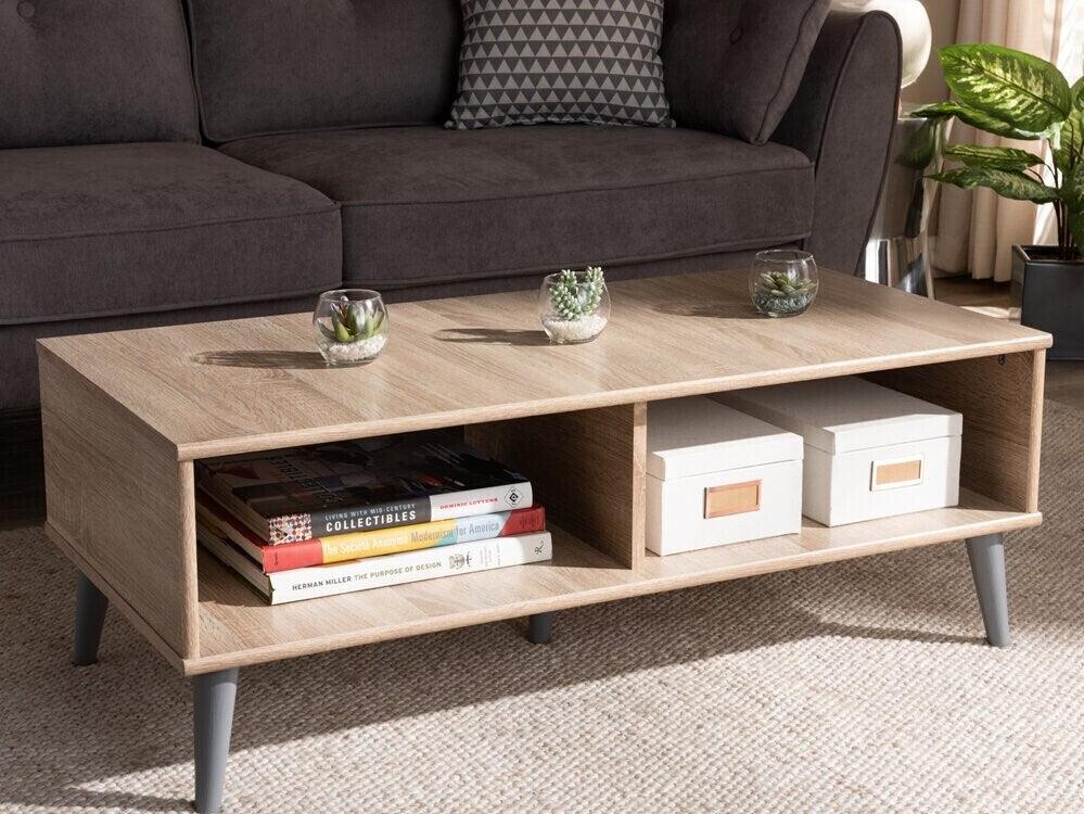 Wholesale Interiors Coffee Tables - Pierre Coffee Table Light Gray & Oak Brown