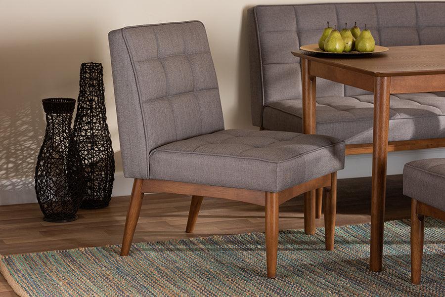 Wholesale Interiors Dining Chairs - Sanford Mid-Century Dining Chair Gray & Walnut Brown