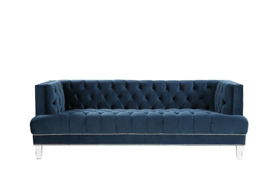 ACME Furniture Sofas & Couches - ACME Ansario Sofa, Blue Velvet