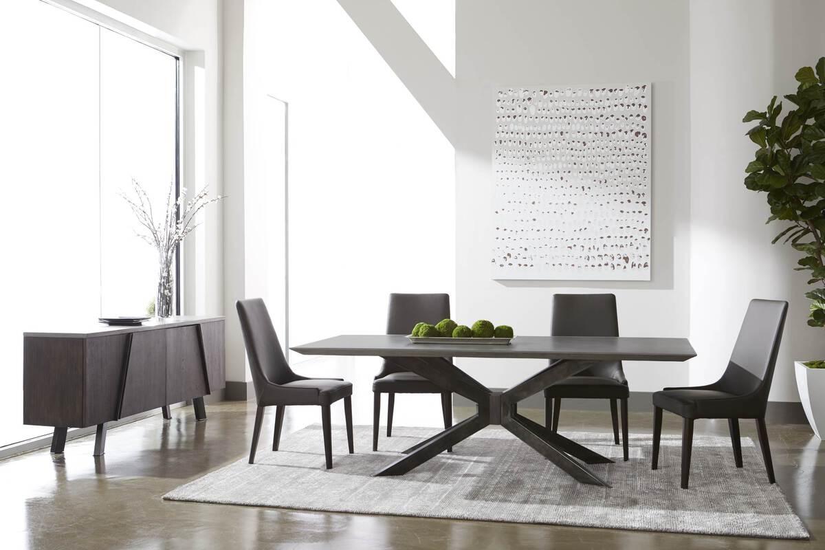 Essentials For Living Dining Tables - Industry Rectangle Dining Table Ash Gray & Distressed Black