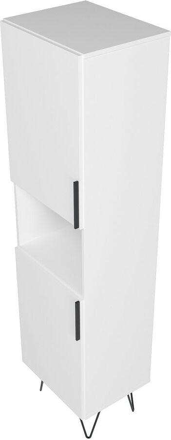 Manhattan Comfort Bookcases & Display Units - Beekman 17.51 Narrow Bookcase Cabinet in White