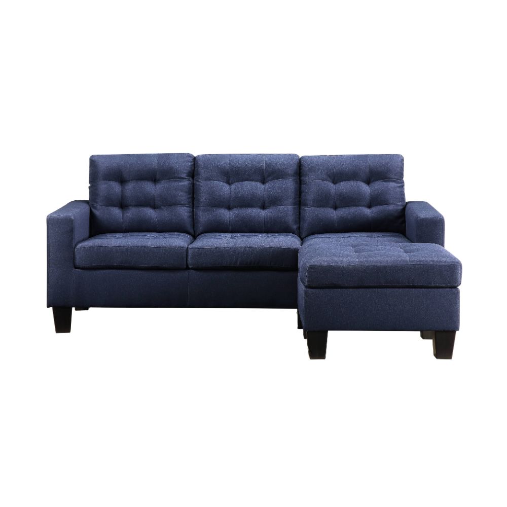 ACME Furniture Sofas & Couches - ACME Earsom Sofa and Ottoman, Blue Linen
