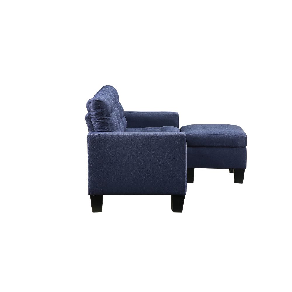 ACME Furniture Sofas & Couches - ACME Earsom Sofa and Ottoman, Blue Linen