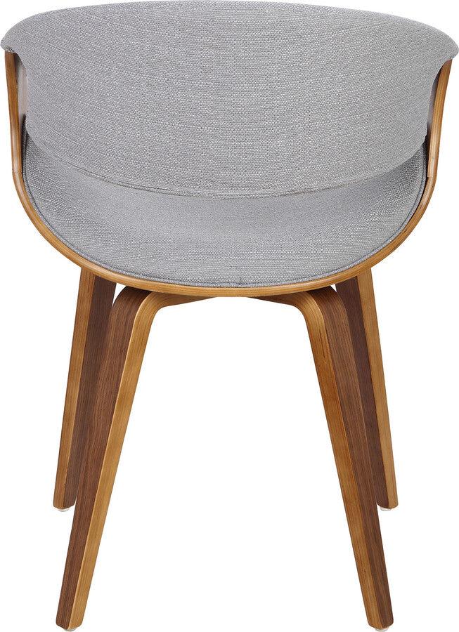 Lumisource Accent Chairs - Curvo Mid-Century Modern Dining/Accent Chair in Walnut and Grey Fabric