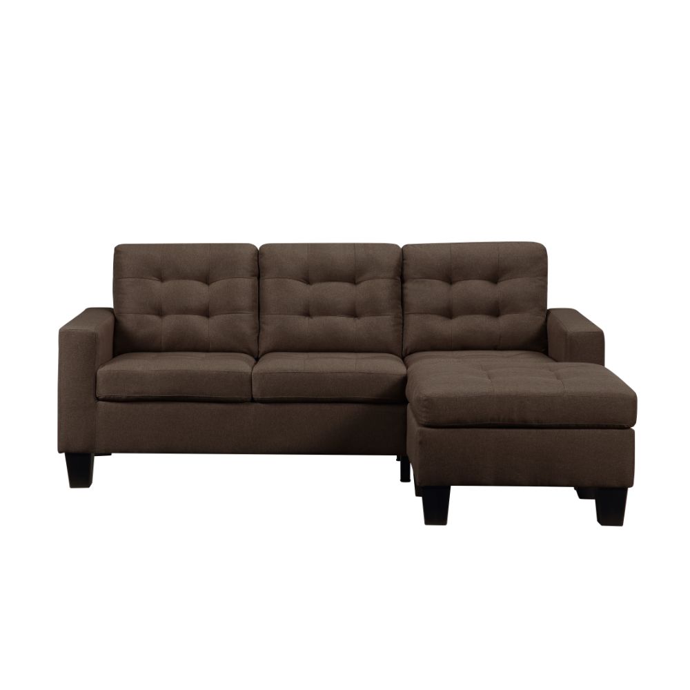 ACME Furniture Sofas & Couches - ACME Earsom Sofa and Ottoman, Brown Linen