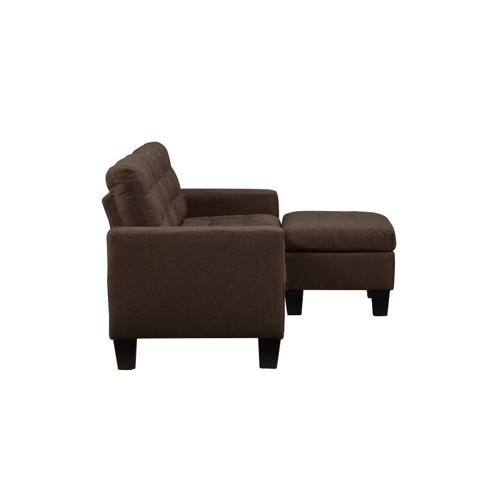 ACME Furniture Sofas & Couches - ACME Earsom Sofa and Ottoman, Brown Linen