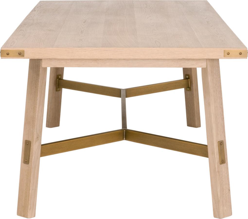 Essentials For Living Dining Tables - Klein Dining Table Honey Oak, Brushed Gold