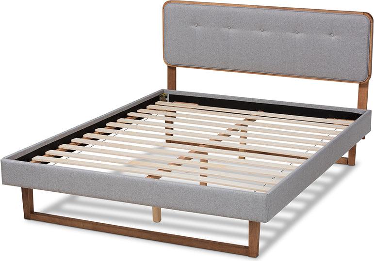 Wholesale Interiors Beds - Sofia King Bed Light Gray & Walnut