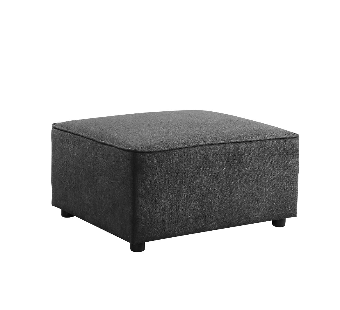 ACME Ottomans & Stools - ACME Silvester Ottoman, Gray Fabric