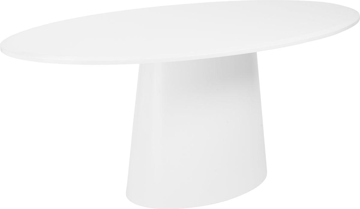 Euro Style Dining Tables - Deodat 79-inch Oval Dining Table in Matte White