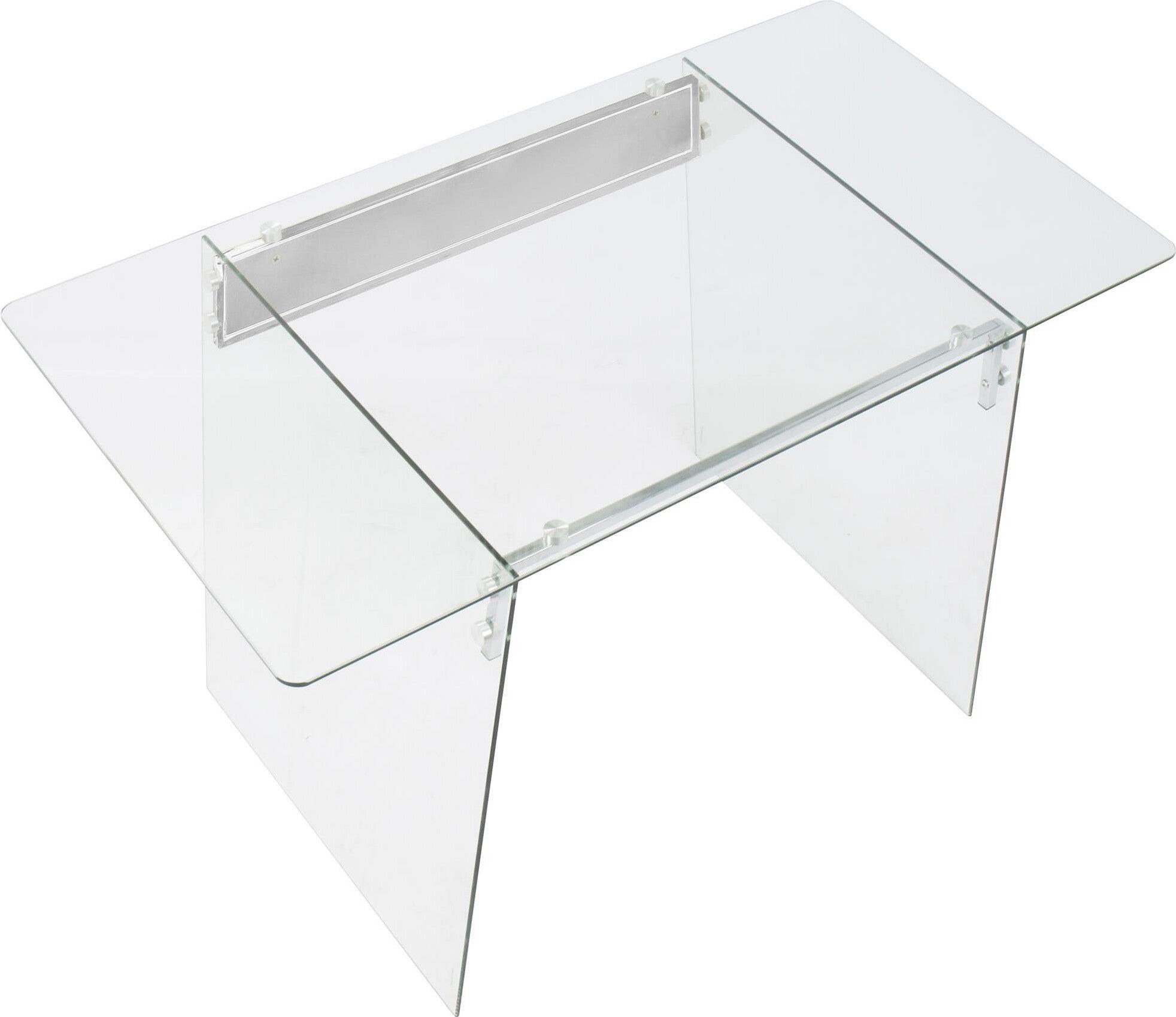 Lumisource Desks - Glacier Office Desk Clear & Chrome