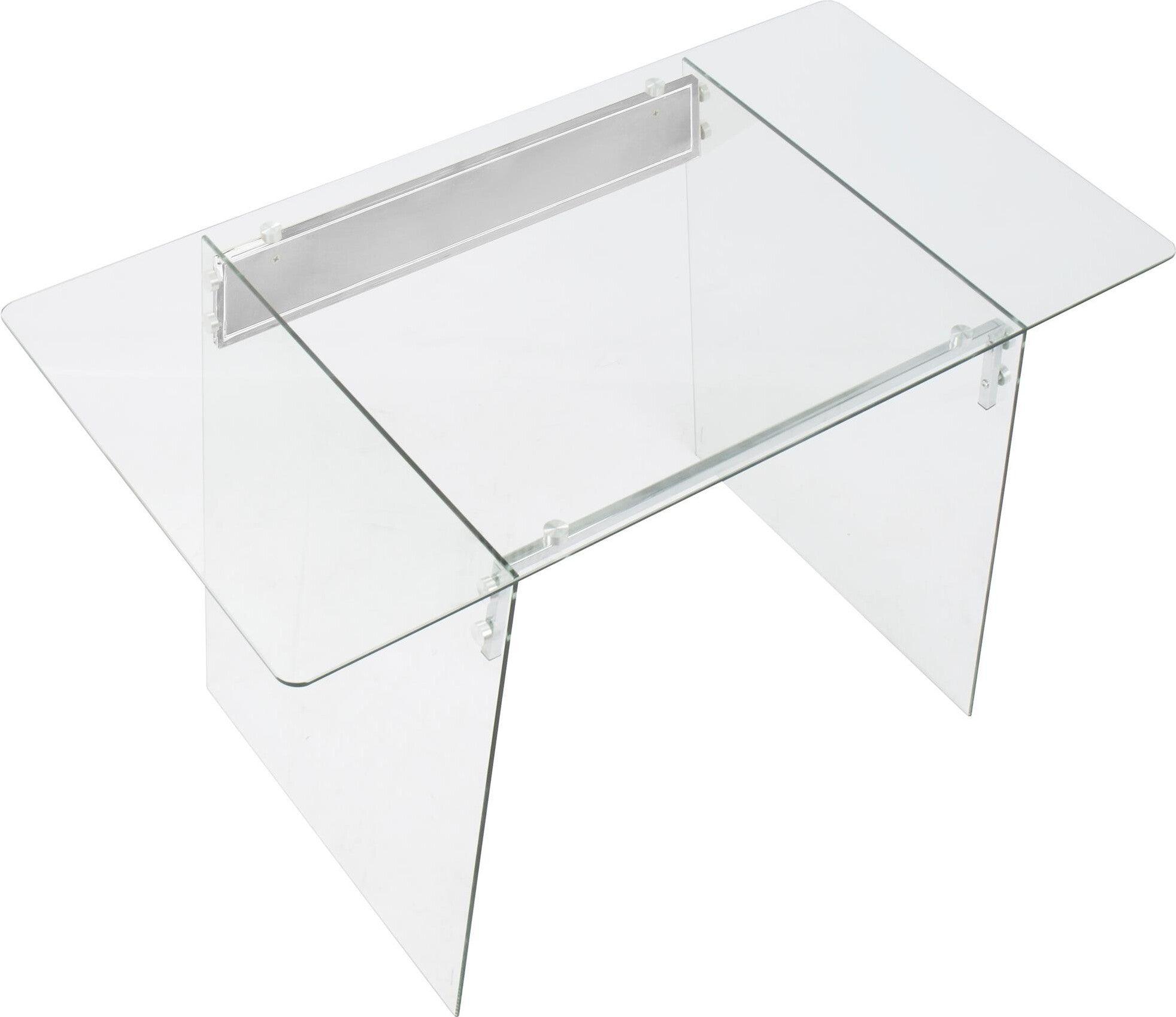 Lumisource Desks - Glacier Office Desk Clear & Chrome