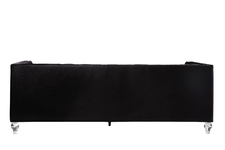 ACME Furniture Sofas & Couches - ACME Heibero Sofa w/2 Pillows, Black Velvet