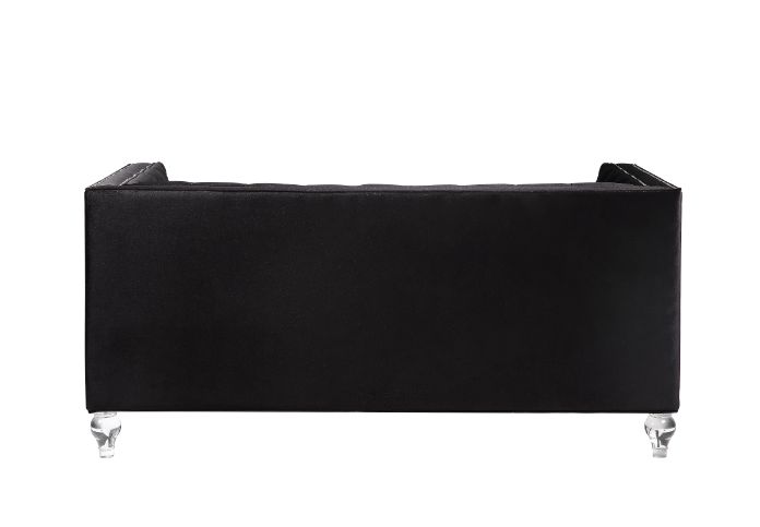 ACME Furniture Sofas & Couches - ACME Heibero Loveseat w/2 Pillows, Black Velvet