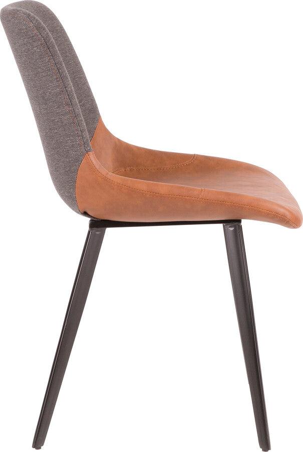Lumisource Living Room Sets - Outlaw Two Tone Chair 32" Brown PU & Gray Fabric (Set of 2)