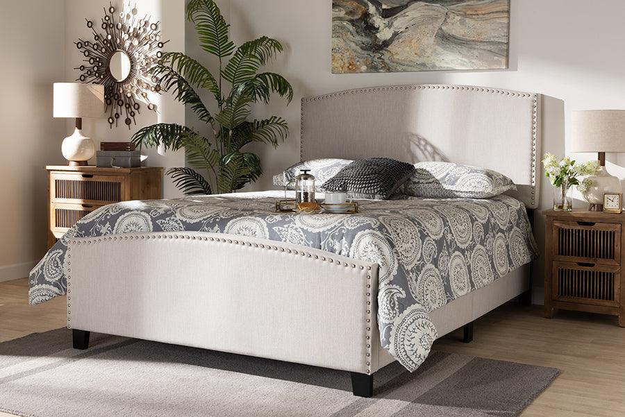Wholesale Interiors Beds - Morgan Queen Bed Beige & Black