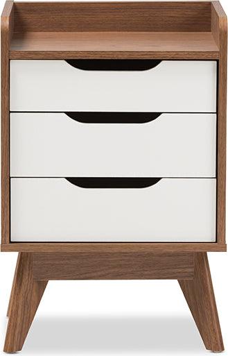 Wholesale Interiors Nightstands & Side Tables - Brighton Nightstand White/Walnut Brown