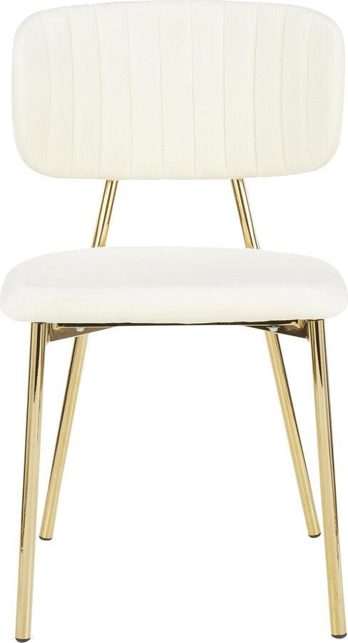 Lumisource Accent Chairs - Bouton Contemporary/Glam Chair In Gold Metal & Cream Velvet (Set of 2)