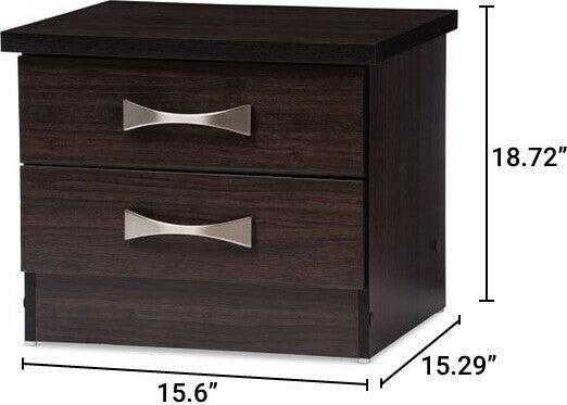 Wholesale Interiors Nightstands & Side Tables - Colburn 2-Drawer Nightstand Dark Brown