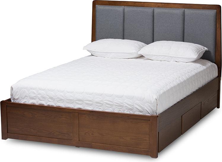 Wholesale Interiors Beds - Brannigan Queen Storage Bed Gray & Walnut Brown