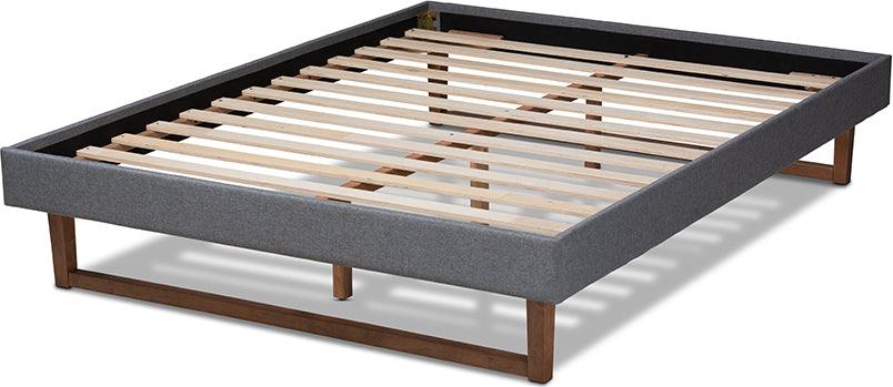 Wholesale Interiors Beds - Liliya King Bed Dark Gray & Walnut