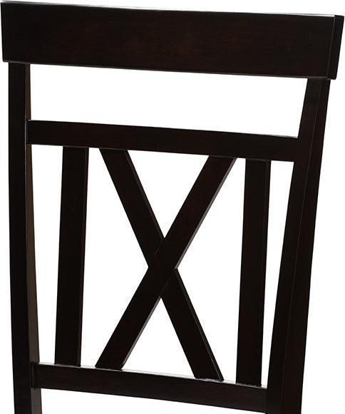Wholesale Interiors Dining Chairs - Rosie Grey Fabric Upholstered And Espresso Brown Finished Dining Chair Set Of 2