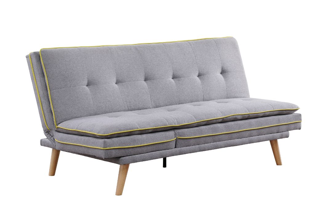 ACME Furniture Sofas & Couches - ACME Savilla Adjustable Sofa, Gray Linen & Oak Finish