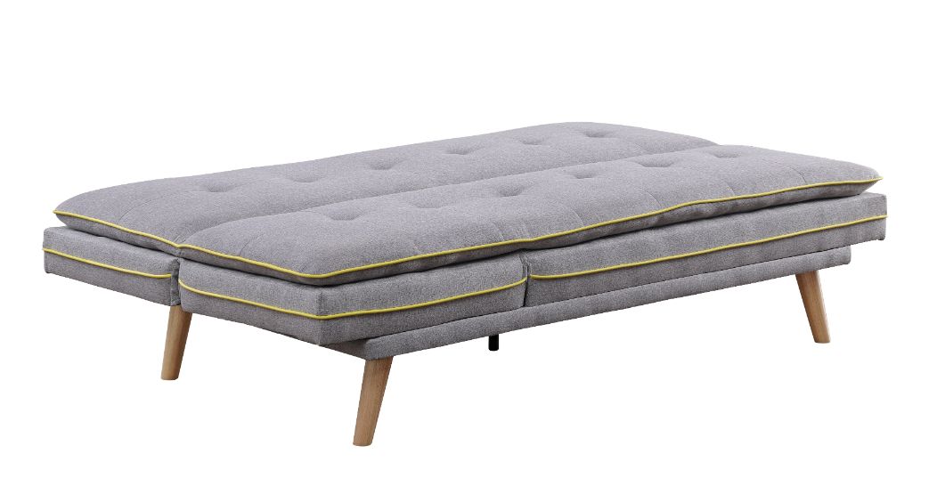 ACME Furniture Sofas & Couches - ACME Savilla Adjustable Sofa, Gray Linen & Oak Finish