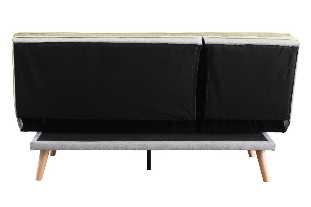 ACME Furniture Sofas & Couches - ACME Savilla Adjustable Sofa, Gray Linen & Oak Finish
