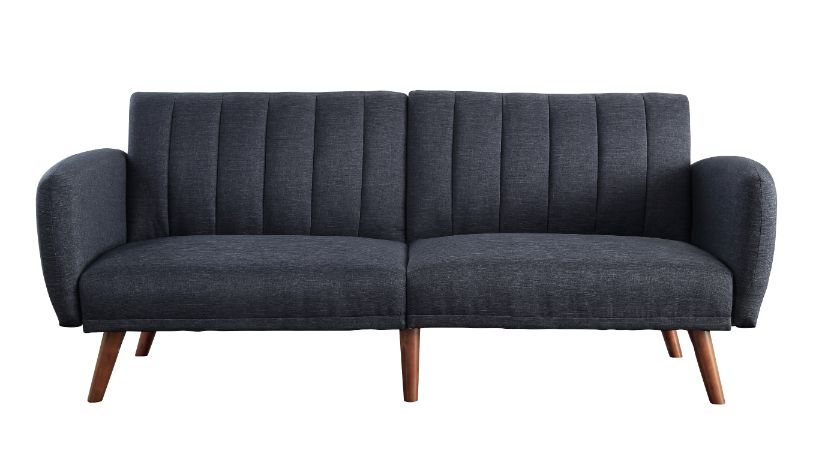ACME Furniture Sofas & Couches - ACME Bernstein Adjustable Sofa, Gray Linen & Walnut Finish