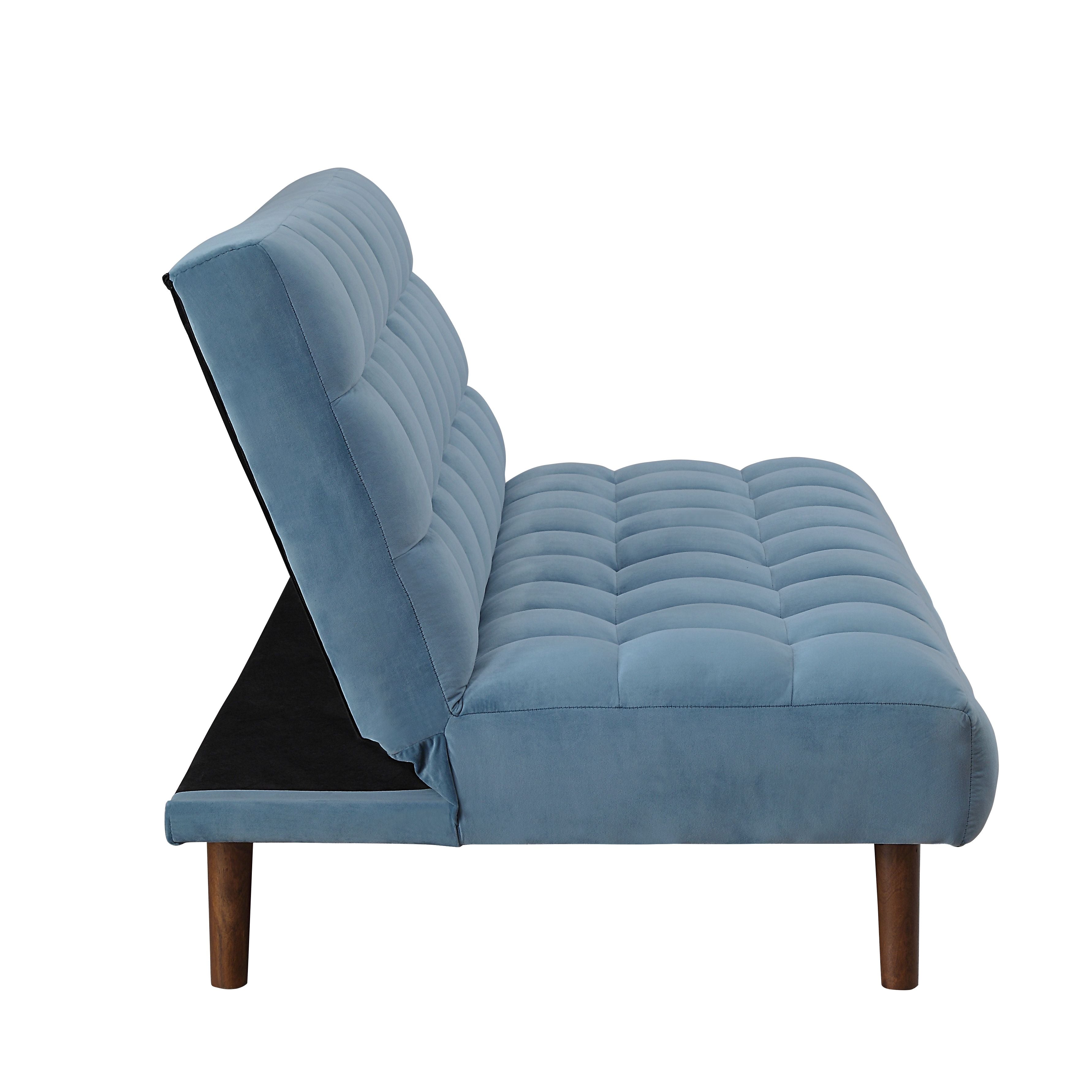 ACME Furniture Sofas & Couches - ACME Yolandi Adjustable Sofa , Teal Velvet & Dark Walnut Finish