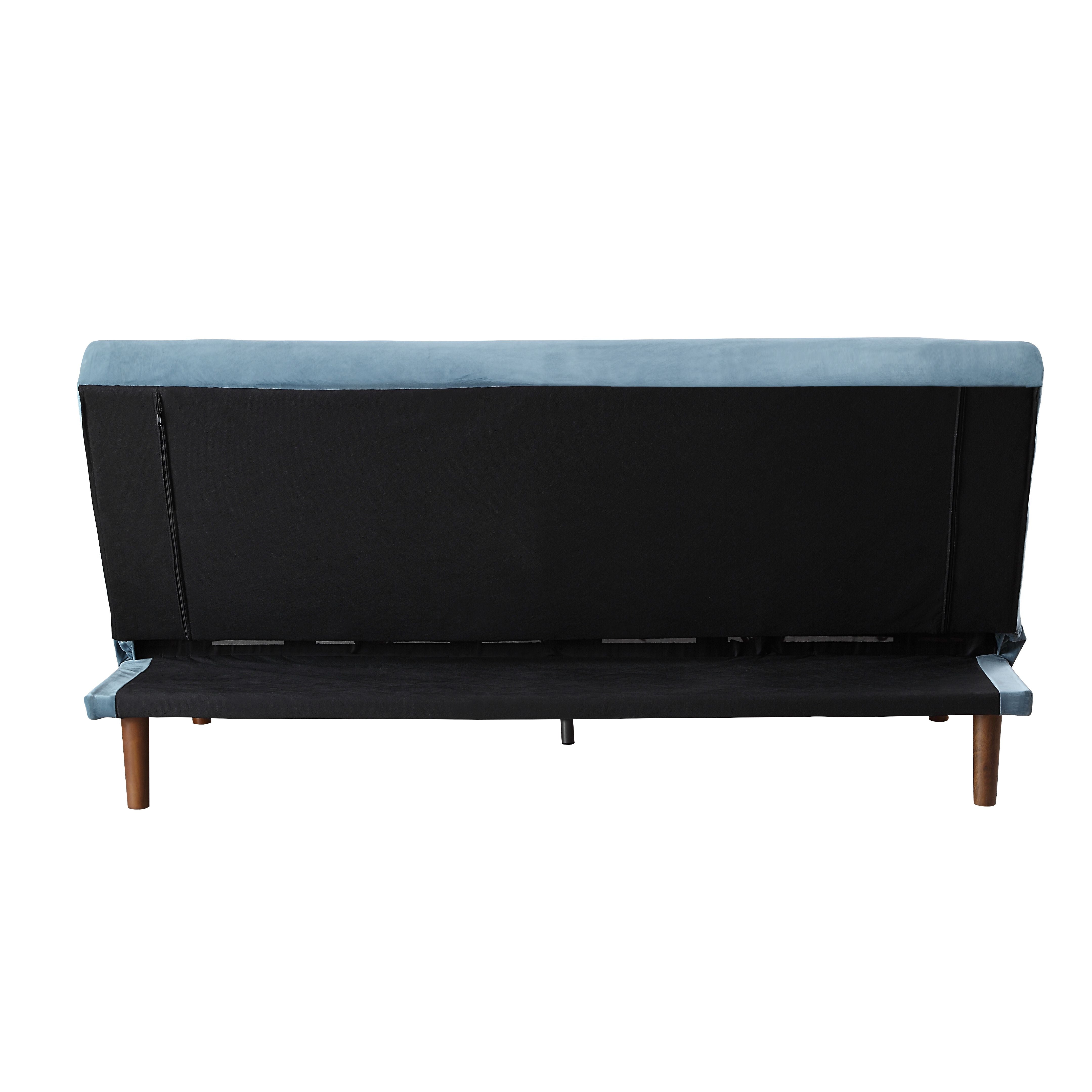 ACME Furniture Sofas & Couches - ACME Yolandi Adjustable Sofa , Teal Velvet & Dark Walnut Finish