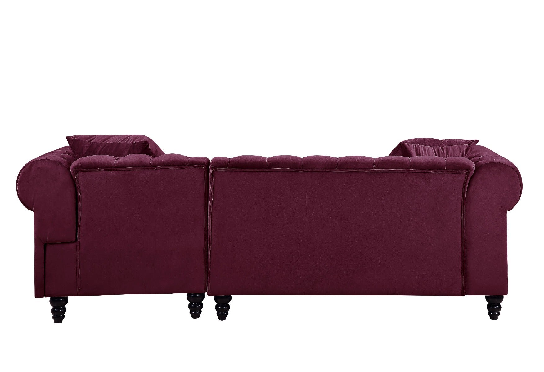 ACME Furniture Sofas & Couches - ACME Adnelis Sectional Sofa w/2 Pillows, Red Velvet