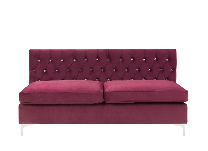 ACME Furniture Sofas & Couches - ACME Jaszira Modular - Armless Sofa, Burgundy Velvet